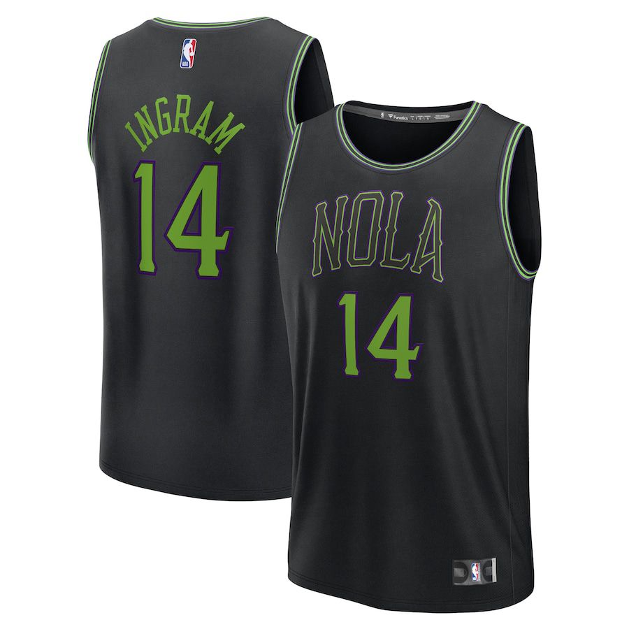 Men New Orleans Pelicans #14 Brandon Ingram Fanatics Branded Black City Edition 2023-24 Fast Break NBA Jersey